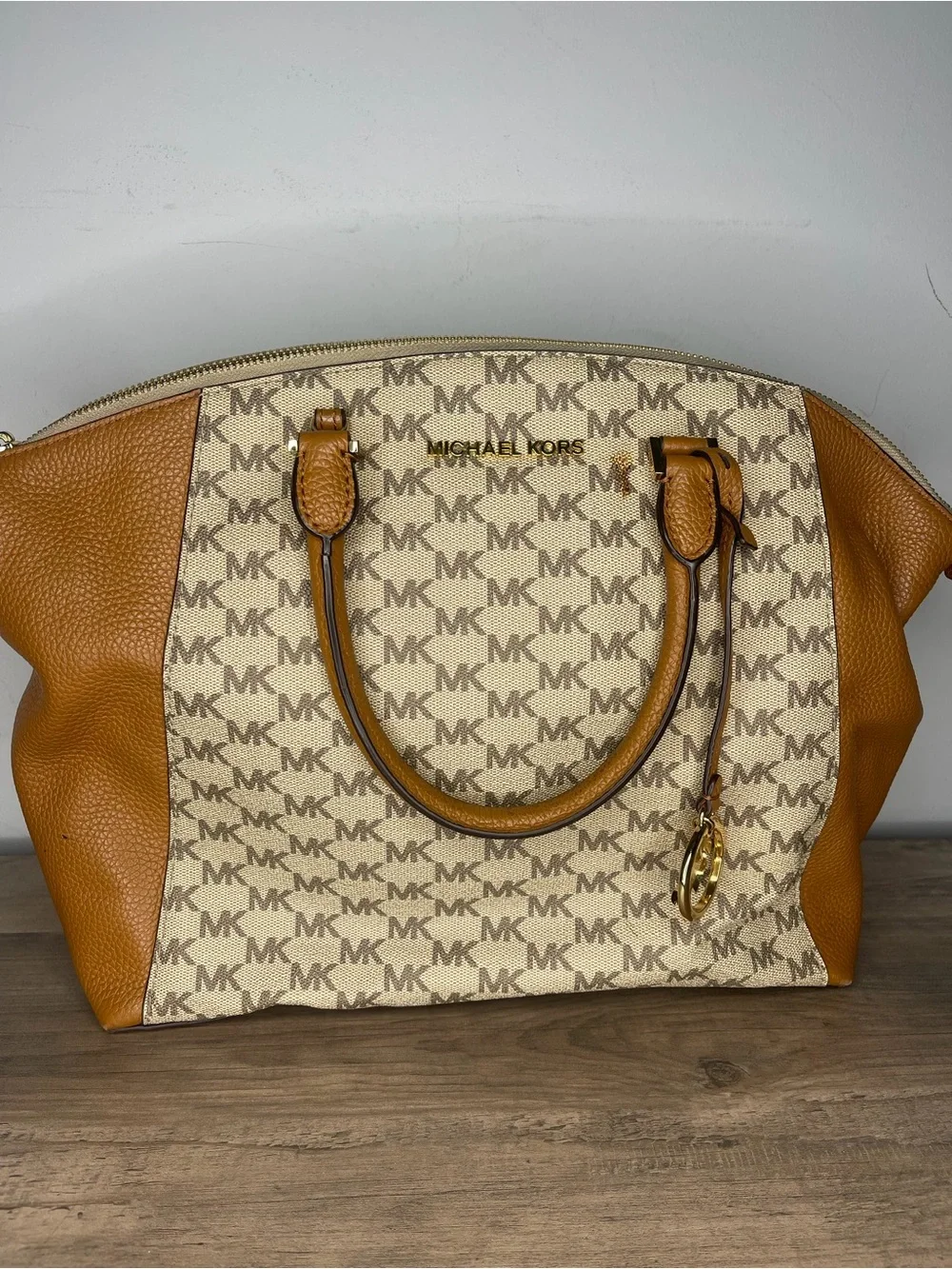 Michael Kors Nolita Brown Logo Satchel Handbag purse